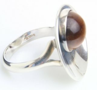 Danish sterling silver ring made by N.  E.  From and set with Tiger Eye 2