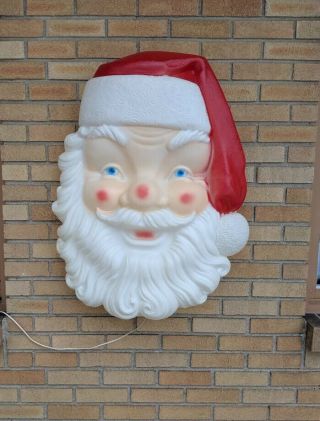 Empire Blow Mold Giant Santa Face Christmas Outdoor 36 " Big Lighted