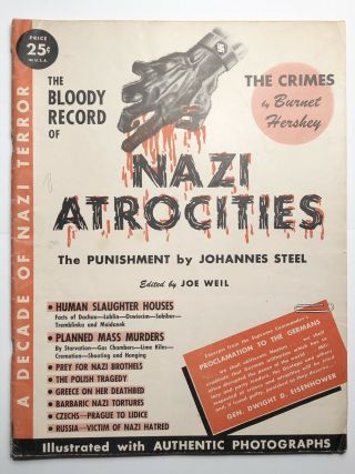 Burnet Hershey / Bloody Record Of Nazi Atrocities - Rare 1944 - -
