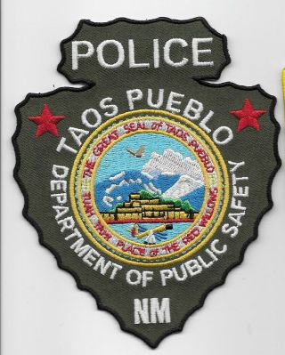 Spear Patch Taos Tribal Police State Mexico Nm Pub Safety Green & Red