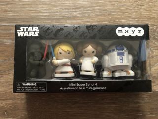 Star Wars Mxyz Mini Eraser Set Of 4 Vader Skywalker Leia R2d2