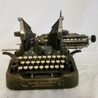 Antique Oliver No 9 Batwing Typewriter Patent 1917 For Restoration,  Or Parts