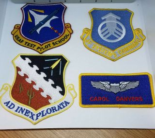 Captain Marvel Carol Danvers Set Of 4 Flight Suit Costume Patches For Cosplay