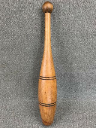 Single Vintage Wood Juggling Pin 16.  5 " Indian Club For Exercise Circus 1 Lb.