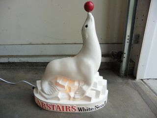 1960s Carstairs White Seal Whiskey Lighted Back Bar Figural Sign Display