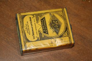 E.  C.  Vintage Smokeless Powder Tin Can E.  C.  Hercules Gun Muzzloader Shotgun