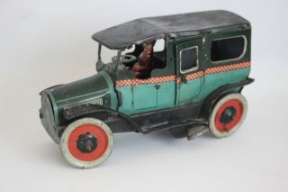 Antique Orobr Limousine Taxi Wind Up Tin Litho Car No Tippco Bing Marklin