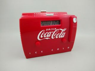 Vintage Coca - Cola Cooler Am/fm Cassette Radio Player Otr - 1949