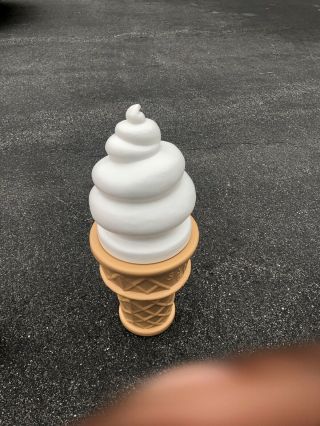 Blow Mold Plastic Giant 26 " Swirl Safe - T Ice Cream Cone Display Vanilla 3