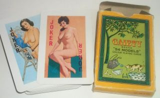 Complete Deck Of Vintage Nude Gaiety Brand 54 Models Playing Cards No.  2020