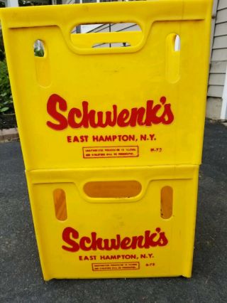 Vintage Schwenk’s Dairy Plastic Milk Crate East Hampton Long Island NY 2