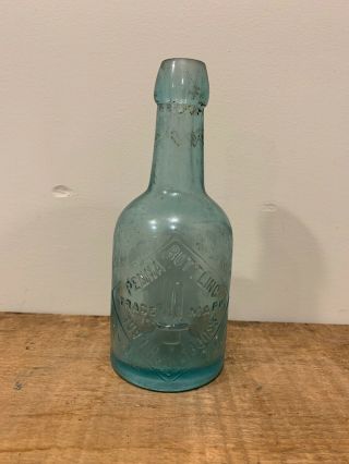 Philadelphia Pa Bottling Supply Co - Aqua Blob Top Squat Bottle
