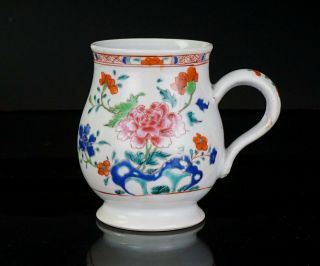Antique Chinese Famille Rose Porcelain Flower Mug Jug 18th C Qing