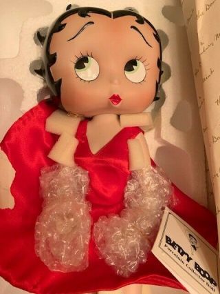 1995 Danbury 16 " Betty Boop Porcelain Collector Doll With Red Dress