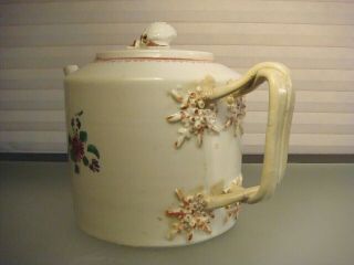 Chinese Famille Rose Export Porcelain Teapot 18th C Strap Handle 2