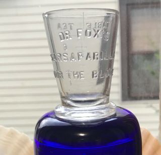 Dr Fox’s Sarsaparilla For The Blood Dose Cup Dose Glass