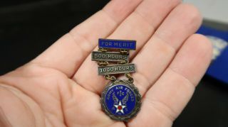 Wwii Era Us Army Air Force Aws For Merit 1000 Hours Badge Medal