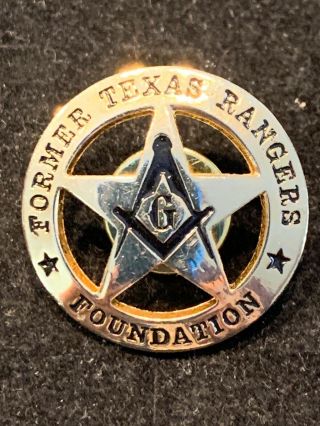 Freemason Former Texas Rangers Foundation Pin Mason Shriner Vintage