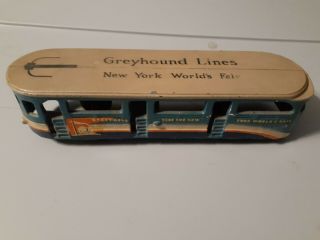 Arcade Cast Iron 1939 York Worlds Fair Greyhound Lines Trolley Bus