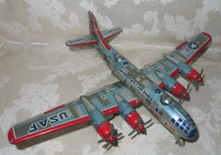 Rare B - 50 Boeing " Superfortress " Tin Litho Airplane United States Air Force