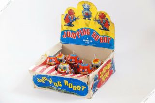 Yone Horikawa Nomura Daiya Jumping Robot Trade Box Tin Japan Vintage Space Toy