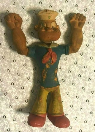 Vintage 1960s " Bendy Popeye " The Sailor Man Pose - Able Foam Rubber Doll England
