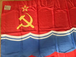 Huge 180x90 Cm Vintage Soviet Ussr Communist Socialist Estonia Flag Banner