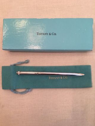 Rare Vintage Tiffany & Co Sterling Silver Ballpoint Pen In Tiffany Box