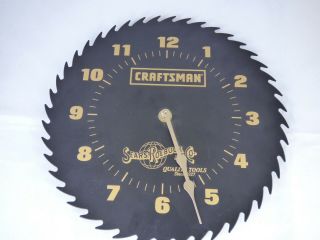 Vintage Craftsman Quality Tools Saw Blade Wall Clock By Sears & Roebuck 10 "
