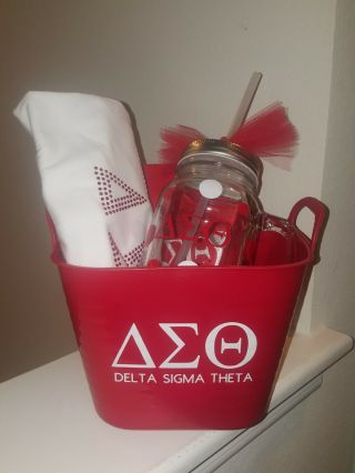 Delta Sigma Theta Gift Bucket W/ Sz Medium Shirt