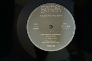 MARK LEVINSON VOLUME TWO RAVEL HAYDN LOIS SHAPIRO TAS LIST HONOREE LP 2