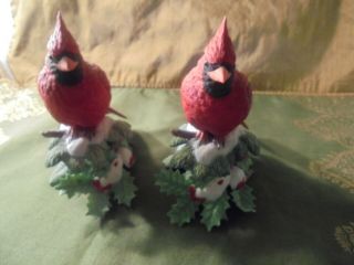 Lenox Fine Porcelain Birds: Limited Edition 1995 Christmas Cardinals.  Two