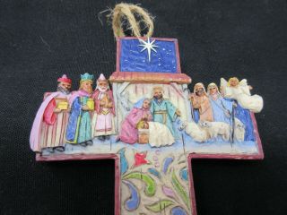 Jim Shore 2007 Nativity Cross Christmas Tree Ornament “A Child is Born” 2