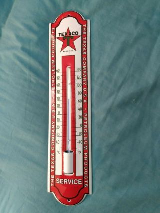 Porcelain Texaco Service Station Wall Thermometer Garage Shop Air Temp Gauge