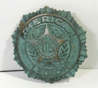 Vintage Brass Bronze American Legion Marker Flag Grave Marker Patented 1919
