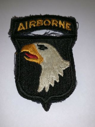Ww2 101st Airborne Division Patch With Attached Airborne Tab.  (not Sure Of Type)