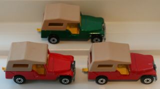 3x Matchbox Lesney Superfast 53 Cj6 Jeep Variation - Pink - Red/red/green