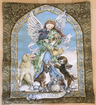 K - 9 Angel Canine Dog Tapestry Wall Hanging 30 " X 26 " Golden Boxer Beagle