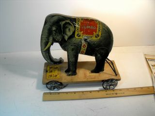 Gibbs Large " Performing Jumbo " Elephant Pull Toy.  & Good Cond.