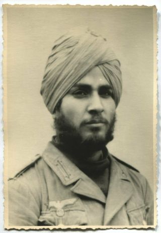 German Wwii Archive Photo: Sikh Soldier In Wehrmacht Uniform