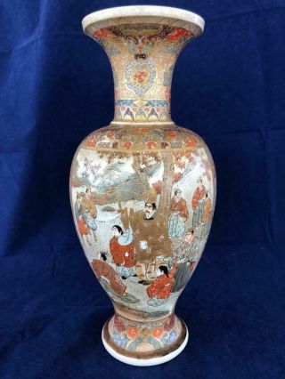 Good Antique Large Japanese Porcelain Satsuma Hand Painted Vase.