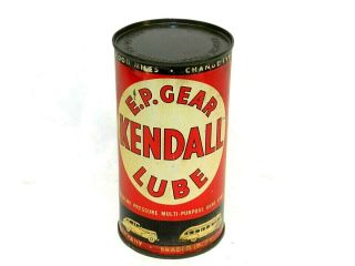 Full Old Car Graphic 1940s Vintage Kendall Ep Gear Lube 1 Lb Tin Oil Can