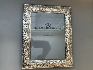 Vintage Pre - Owned Wallace Sterling Silver Ornate 8 X 10 Wood Back Picture Frame