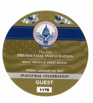 2017 Donald Trump Inaugural Celebration Credentials Badge