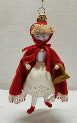 Christopher Radko Italy De Carlini Christmas Ornament Little Red Riding Hood 6 "