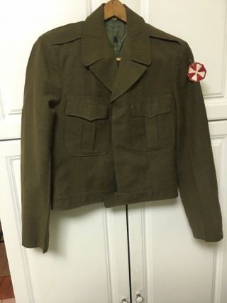 Ww2 Ike Jacket With Patch Size 36 L Army 36 Long