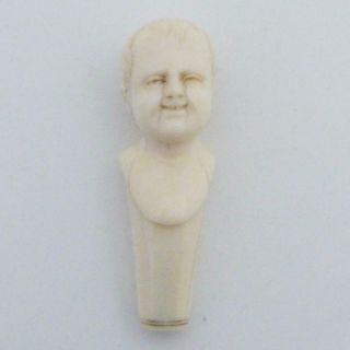 Georgian Umbrella Handle Carved In The Image Of The Bust Of A Young Boy