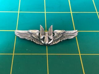 Ww2 Pre Wwii Us Army Air Force Arial Gunner Wings 2 " Sterling Pin Back 10 - 031