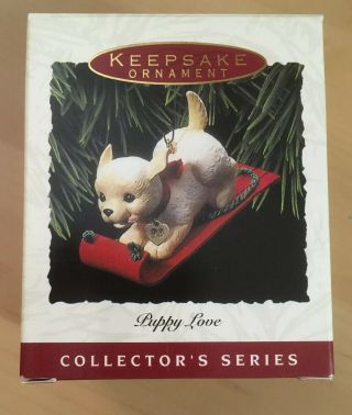Hallmark Keepsake Ornament Puppy Love 1993 Collector 