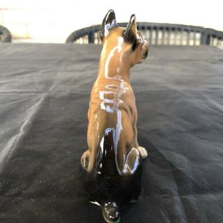 Vintage Ceramic Dog Puppy Boxer Black And Tan Figurine Japan 2